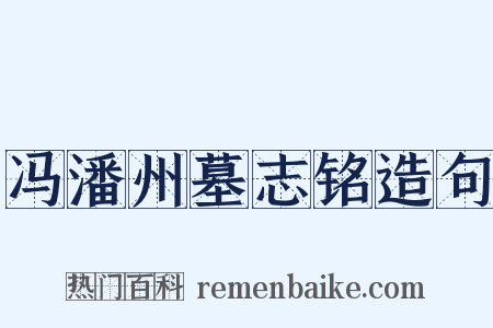 冯潘州墓志铭造句是什么意思的图片
